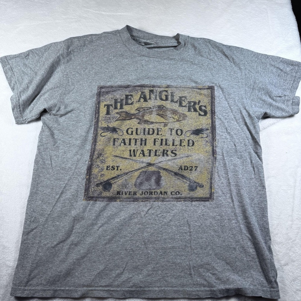Delta Pro Weight Shirt Mens Large Gray Anglers Christian Faith Fishing Tee
